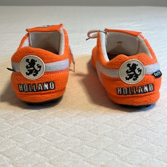 Sloffie Holland slippers house shoes, orange/white, kids 2-3 - Picture 6 of 7